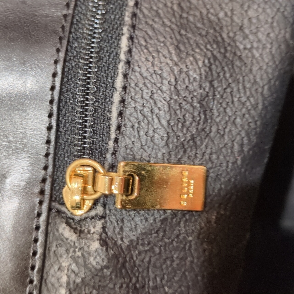 Celine GUC Black Macadam Coated Canvas Zip Top MC97/2 Satchel Purse With Dustbag - Picture 11 of 17